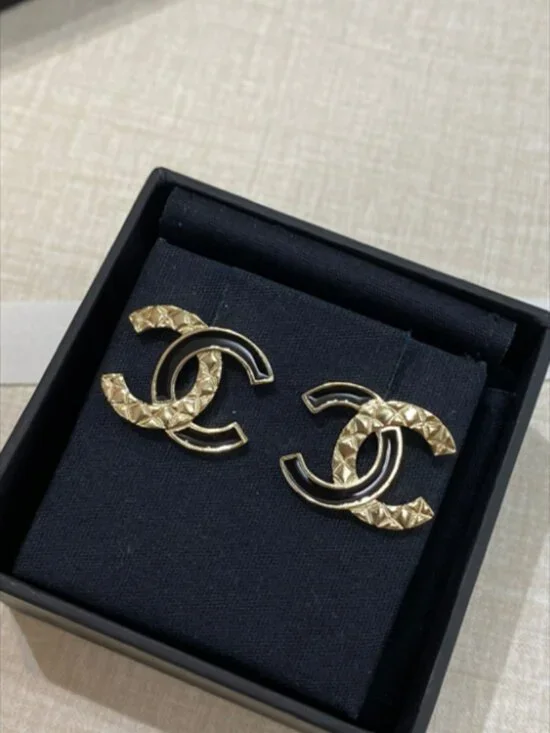 Chanel Double C Stud Earrings - Picture 2 of 4